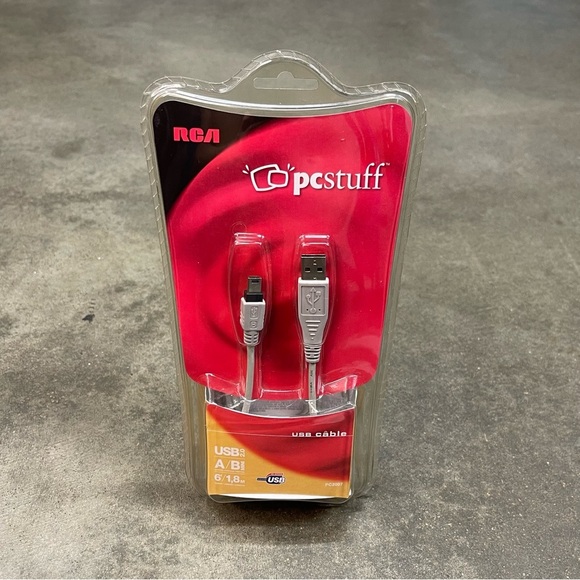 RCA Pcstuff USB 2.0 A Plug To B Mini Plug 6 Ft Cable PC2007 NOS - Picture 1 of 4